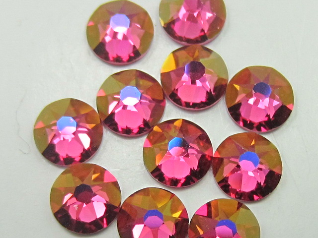 1 Gross 12ss FUCHSIA LEMON FLATBACK European Rhinestones